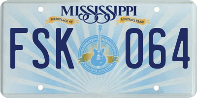 MS license plate FSK064