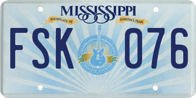 MS license plate FSK076