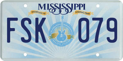 MS license plate FSK079