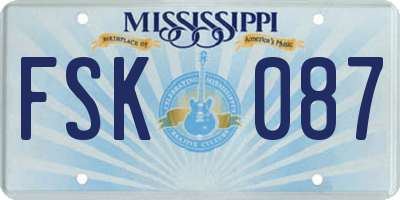 MS license plate FSK087