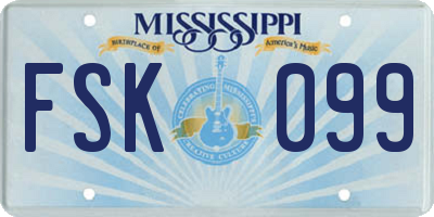 MS license plate FSK099