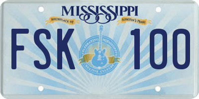 MS license plate FSK100