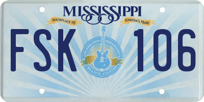 MS license plate FSK106