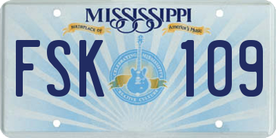 MS license plate FSK109