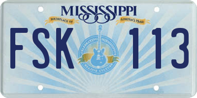 MS license plate FSK113