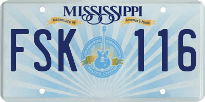 MS license plate FSK116