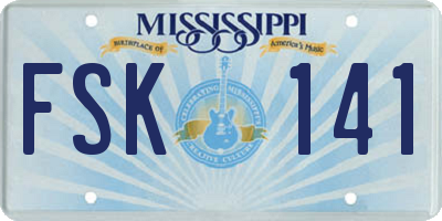 MS license plate FSK141