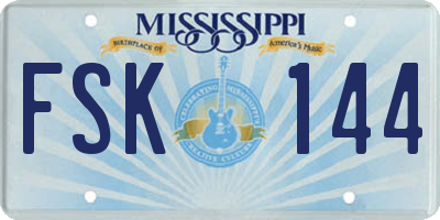 MS license plate FSK144