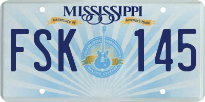 MS license plate FSK145