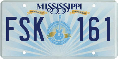 MS license plate FSK161