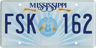 MS license plate FSK162