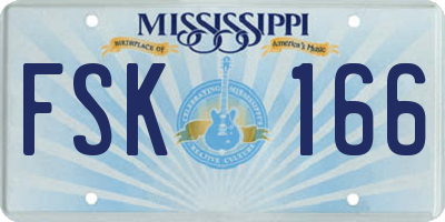 MS license plate FSK166