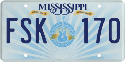 MS license plate FSK170