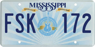 MS license plate FSK172