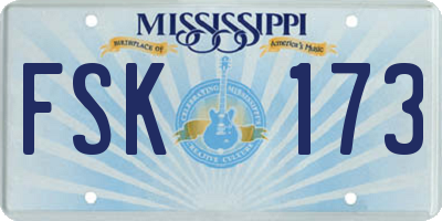 MS license plate FSK173