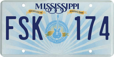 MS license plate FSK174