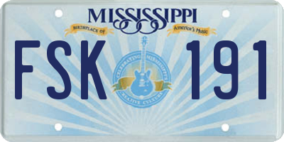 MS license plate FSK191