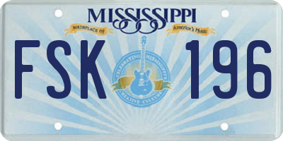 MS license plate FSK196