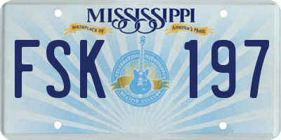 MS license plate FSK197