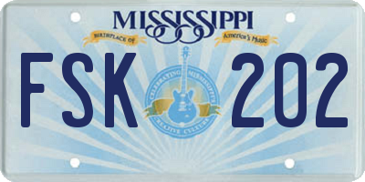 MS license plate FSK202