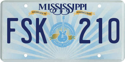 MS license plate FSK210