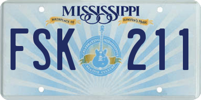 MS license plate FSK211