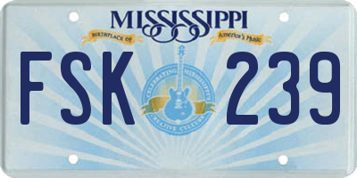 MS license plate FSK239