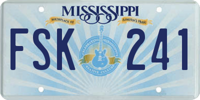 MS license plate FSK241