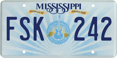 MS license plate FSK242