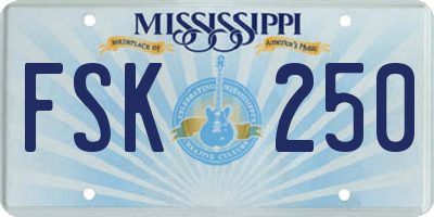 MS license plate FSK250