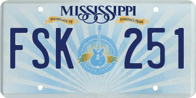 MS license plate FSK251