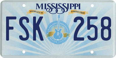 MS license plate FSK258