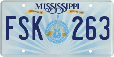 MS license plate FSK263