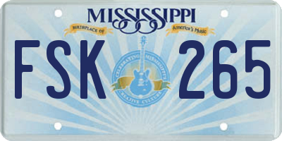 MS license plate FSK265