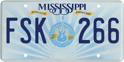 MS license plate FSK266