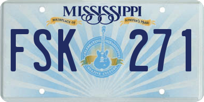 MS license plate FSK271