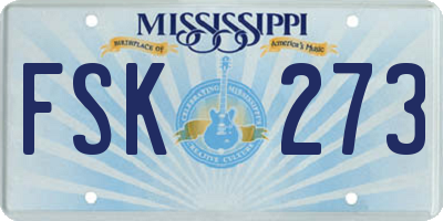 MS license plate FSK273