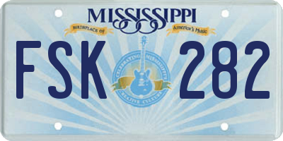 MS license plate FSK282