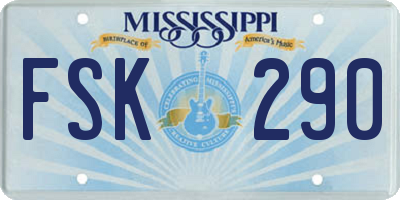 MS license plate FSK290