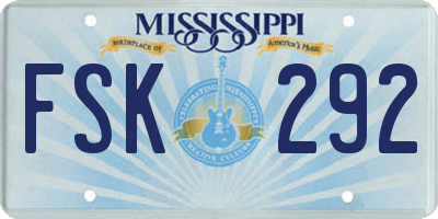 MS license plate FSK292