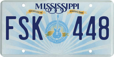 MS license plate FSK448
