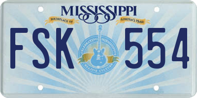 MS license plate FSK554
