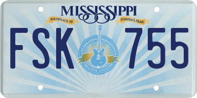 MS license plate FSK755
