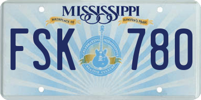 MS license plate FSK780