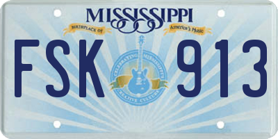 MS license plate FSK913