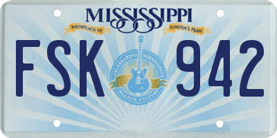 MS license plate FSK942