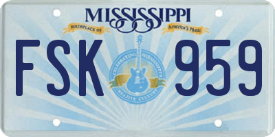 MS license plate FSK959