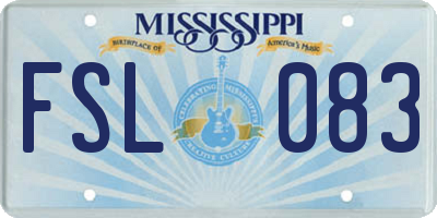 MS license plate FSL083