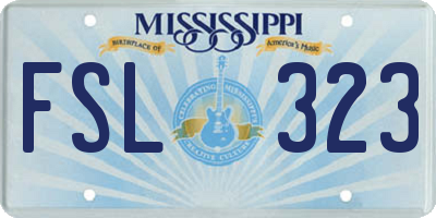 MS license plate FSL323