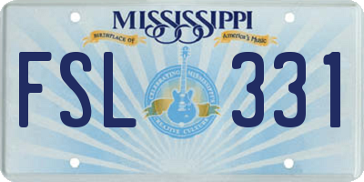 MS license plate FSL331